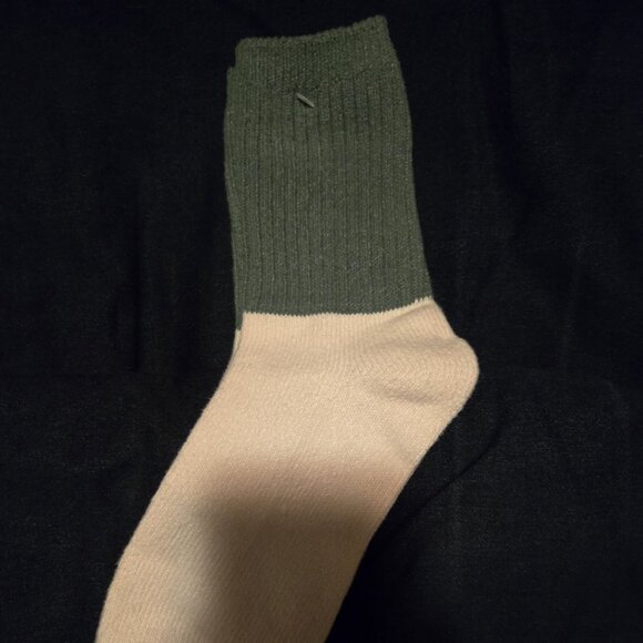 Indigo Accessories - Two-Toned Green and Cream Socks!